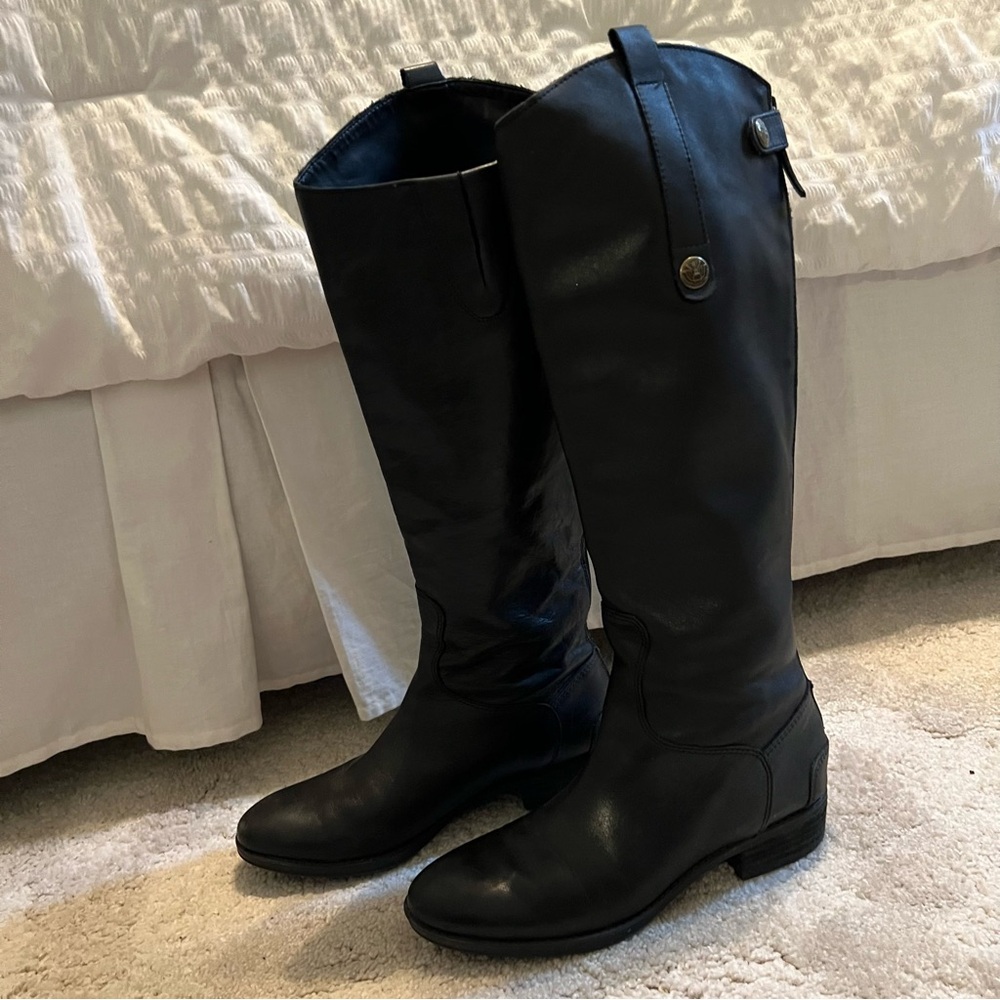 Sam Edelman Black Knee-High Leather Boots